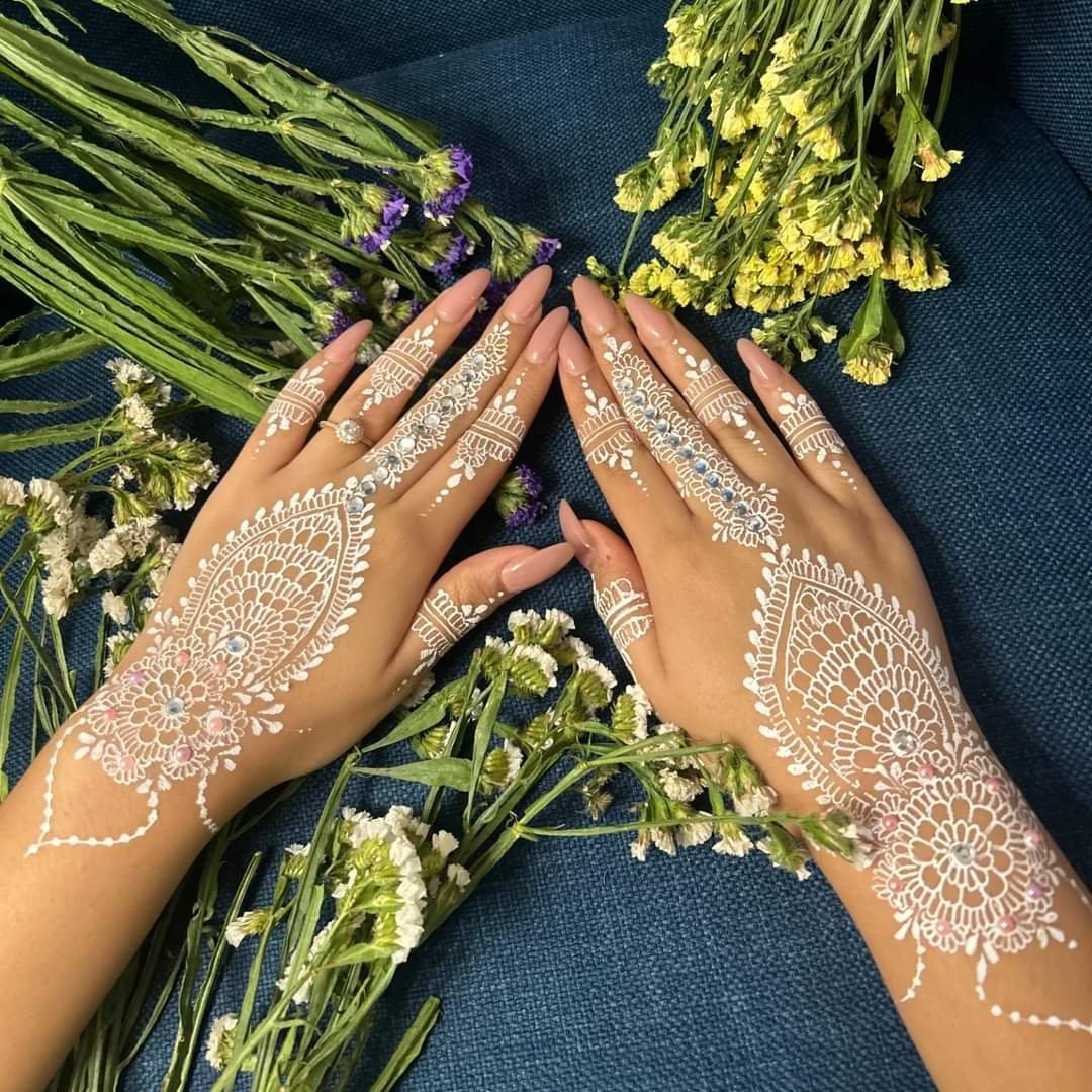 White Mehndi Design