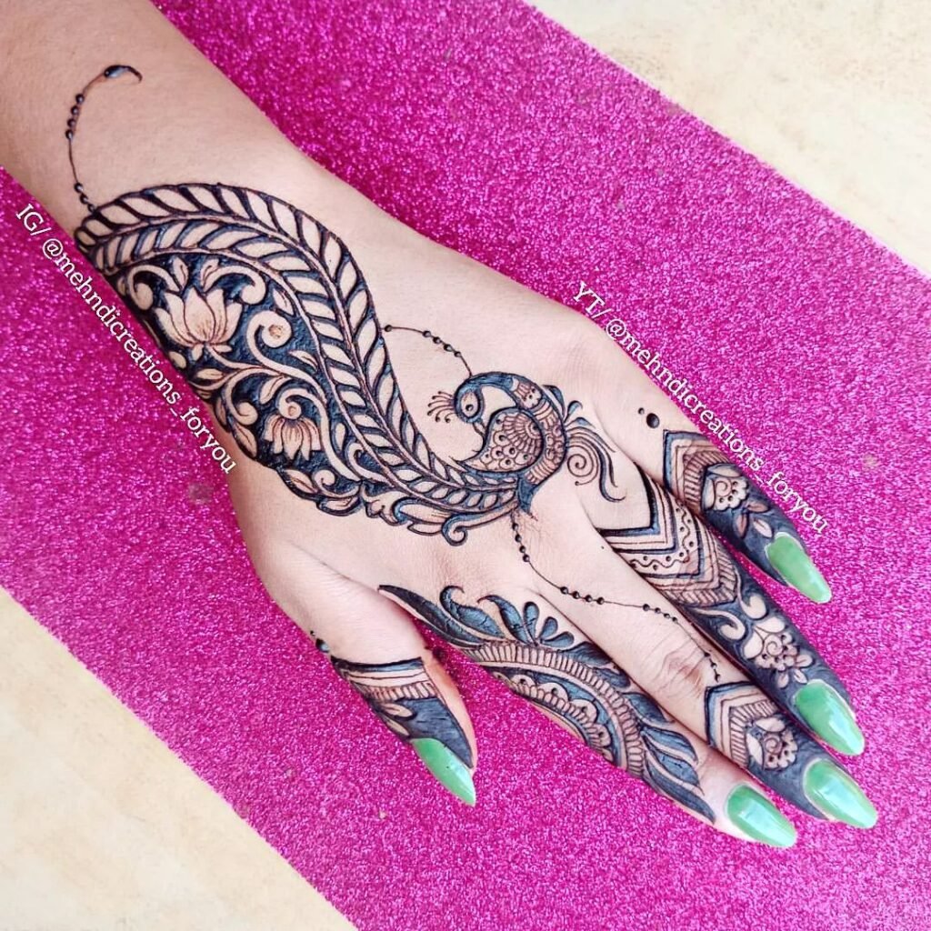 peacock mehndi design