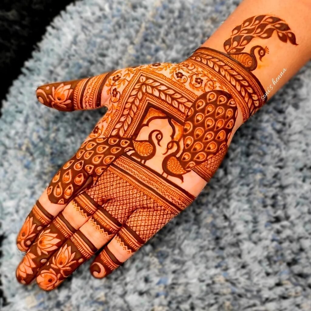peacock mehndi design